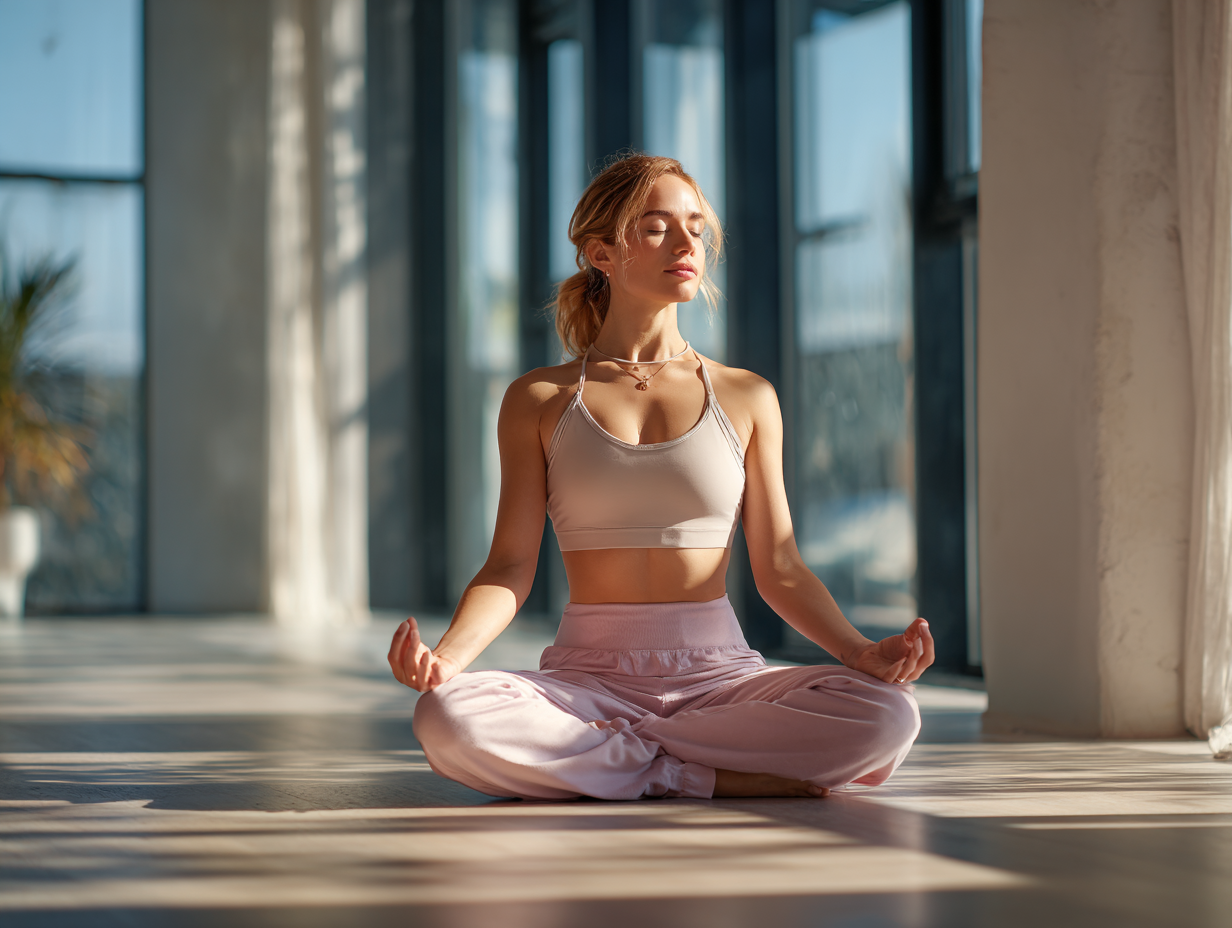 Інструкторка йоги демонструє асану